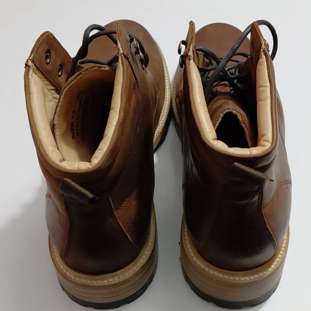 WILCOX Men's Shiloh Leather Upper Goodyear Welt Rust Brown Boots - 13